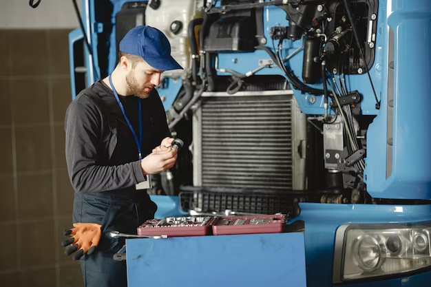 Man fixing a truck